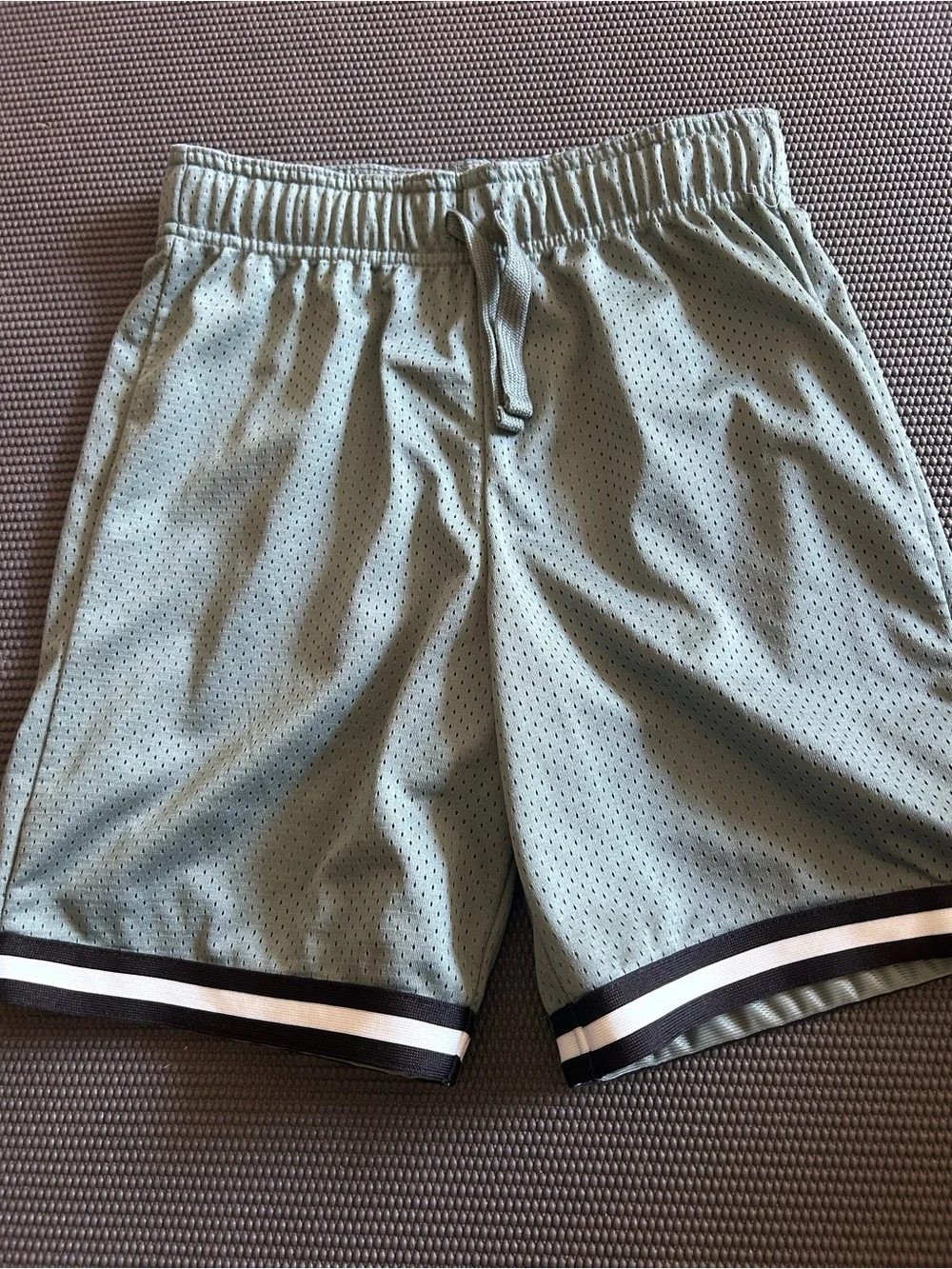 OshKosh B'gosh Light Green Mesh Athletic Shorts with Stripe Hem